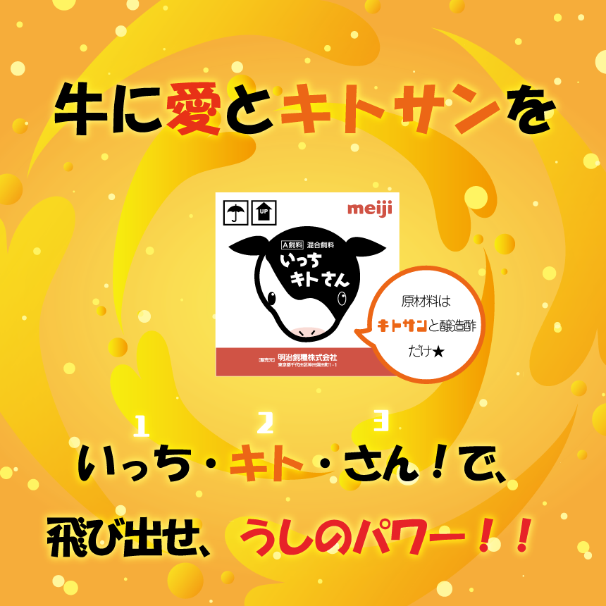 牛に愛とキトサンをいっち・キト・さん！で、飛び出せ、うしのパワー！！